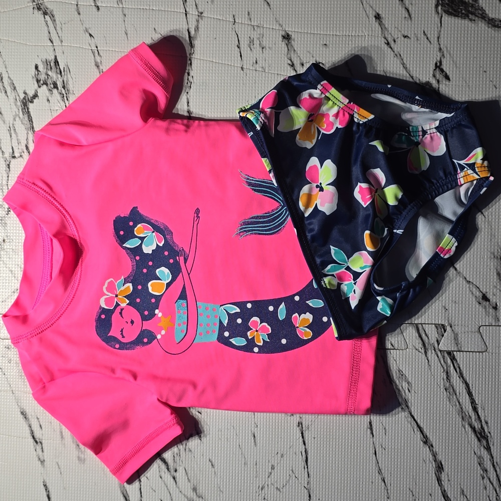 Carter's Pink and Navy Kids Swim Set